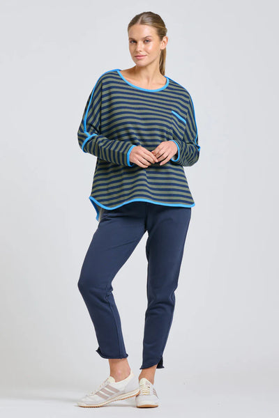 EST - Ringer Sweatshirt - French Navy / Khaki