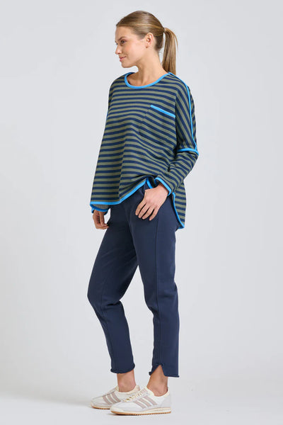 EST - Ringer Sweatshirt - French Navy / Khaki