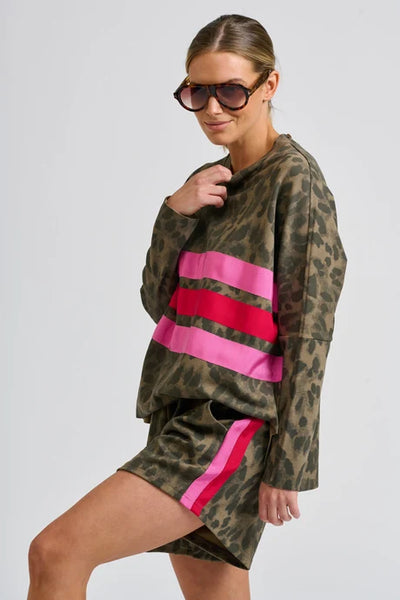 EST - Ruby Raw Sweatshirt - Leopard Gg Stripes
