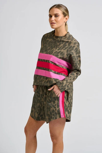 EST - Ruby Raw Sweatshirt - Leopard Gg Stripes