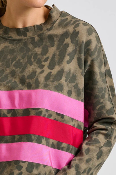 EST - Ruby Raw Sweatshirt - Leopard Gg Stripes