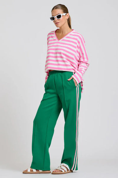 EST - The Lola Pant - Green / Pink Stripe