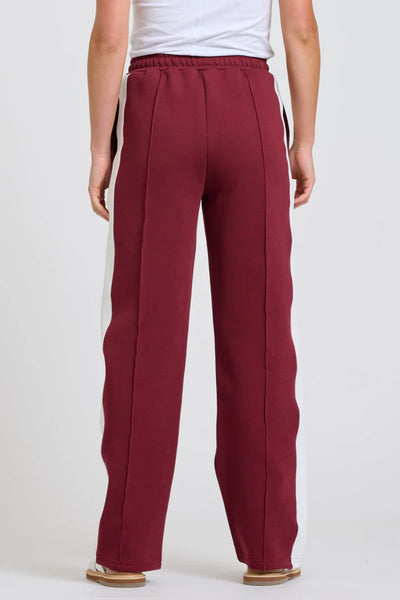 Shirty - The Lola Pant - Plum With Ivory Stripe