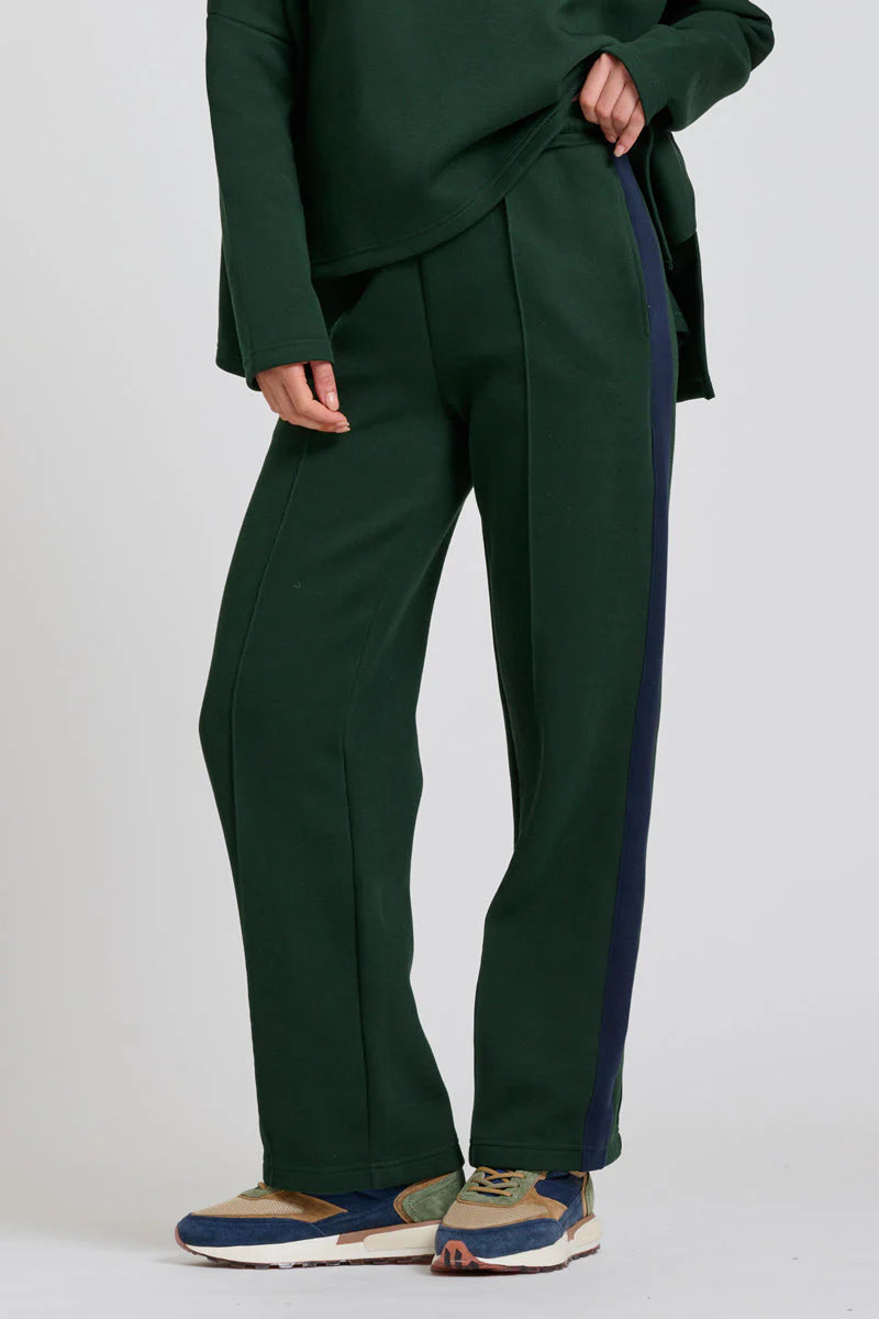 Shirty - The Lola Pant - Racing Green With Navy Stripe
