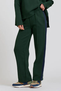 Shirty - The Lola Pant - Racing Green With Navy Stripe