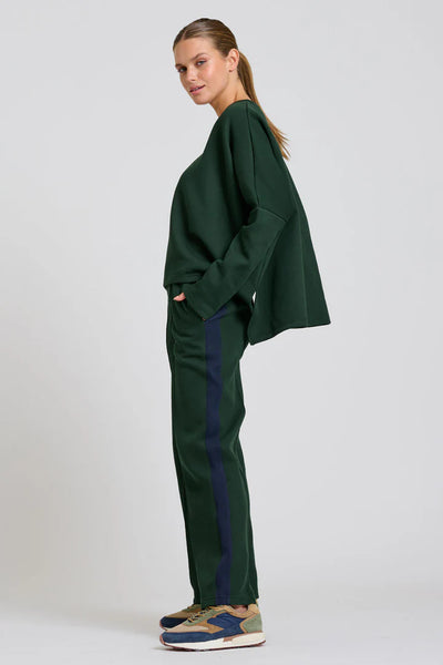 Shirty - The Lola Pant - Racing Green With Navy Stripe