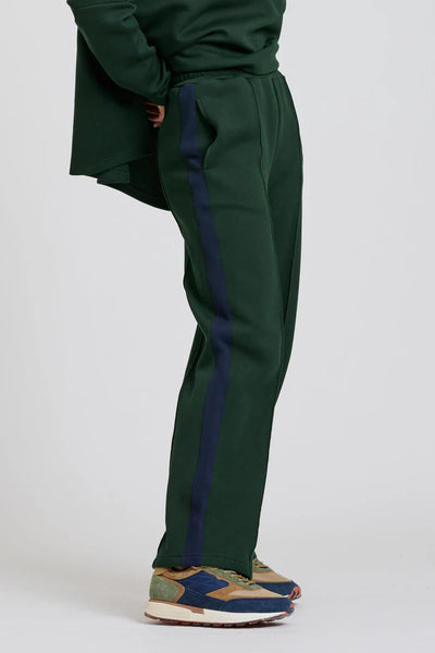 Shirty - The Lola Pant - Racing Green With Navy Stripe