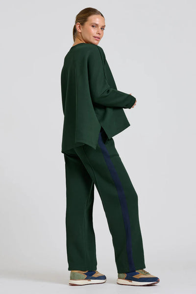 Shirty - The Lola Pant - Racing Green With Navy Stripe