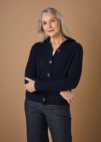 uimi - Frida Cardigan - Merino Wool - Ink