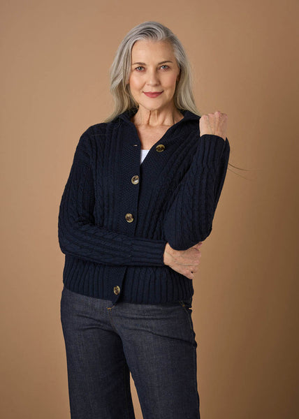 uimi - Frida Cardigan - Merino Wool - Ink