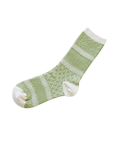 Memeri - cotton linen jacquard socks