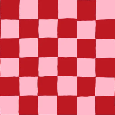 LOUVELLE - RIVA Hair Towel Wrap - Red Pink Check