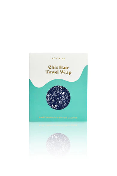 LOUVELLE - RIVA Hair Towel Wrap - Indigo Distressed