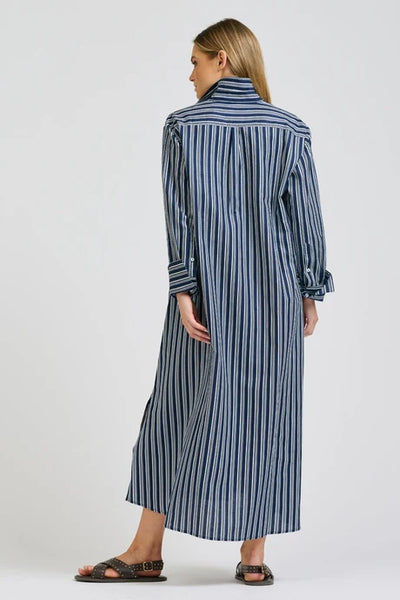 Shirty - Amelie Longline Shirtdress - Bold Navy Stripe
