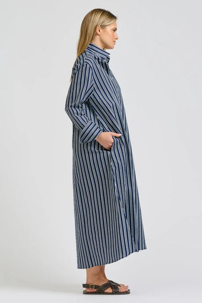 Shirty - Amelie Longline Shirtdress - Bold Navy Stripe