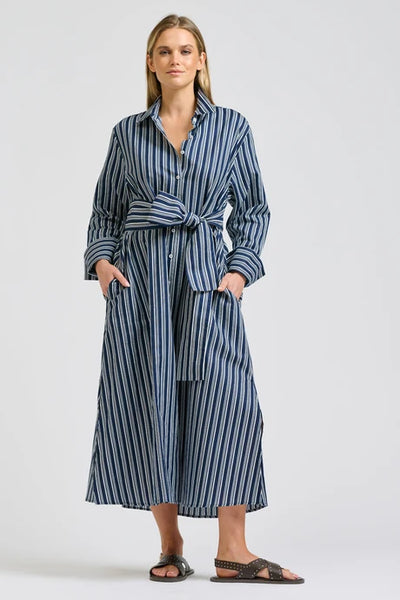 Shirty - Amelie Longline Shirtdress - Bold Navy Stripe