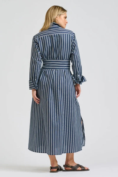 Shirty - Amelie Longline Shirtdress - Bold Navy Stripe