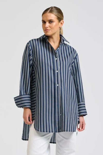 Shirty - Andrea Shirt - Bold Navy Stripe