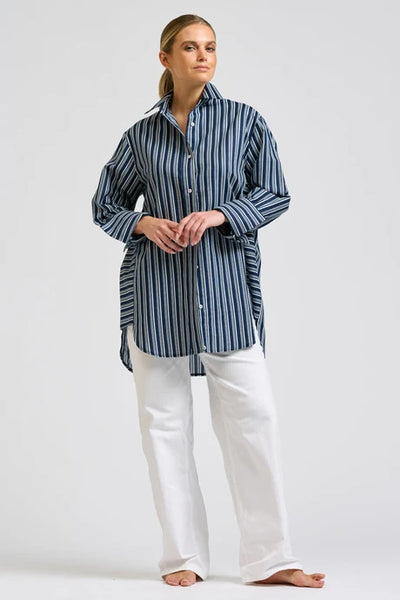 Shirty - Andrea Shirt - Bold Navy Stripe