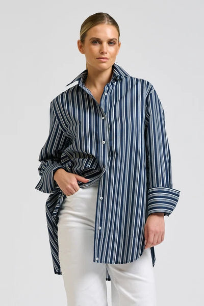 Shirty - Andrea Shirt - Bold Navy Stripe