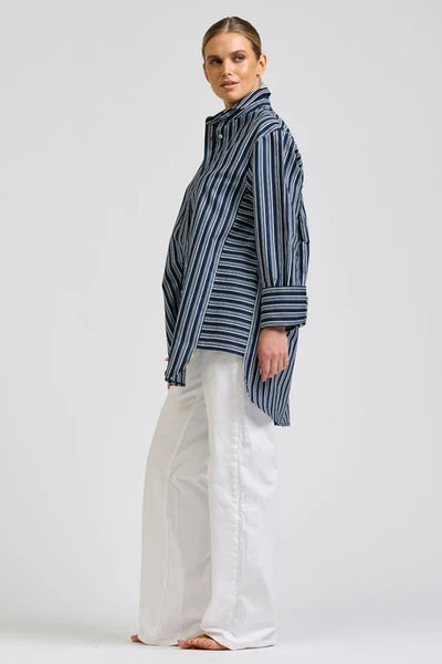 Shirty - Andrea Shirt - Bold Navy Stripe