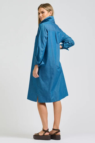 Shirty - Jane Utility Popover Dress - Washed Denim