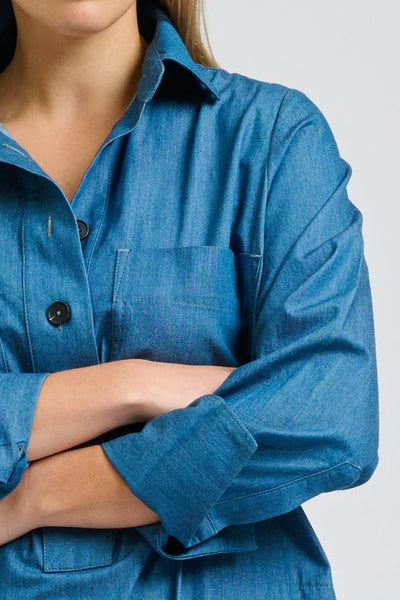 Shirty - Jane Utility Popover Dress - Washed Denim