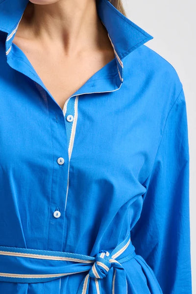 Shirty - Pia Longline Shirtdress - Bright Blue