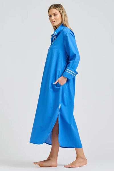Shirty - Pia Longline Shirtdress - Bright Blue