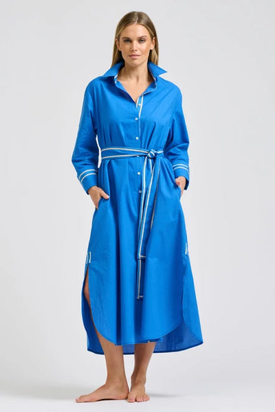 Shirty - Pia Longline Shirtdress - Bright Blue