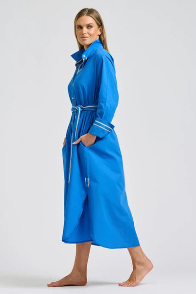 Shirty - Pia Longline Shirtdress - Bright Blue