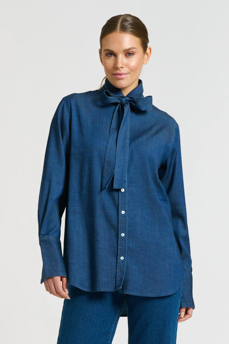 Shirty - The Pussy Bow Shirt - Denim