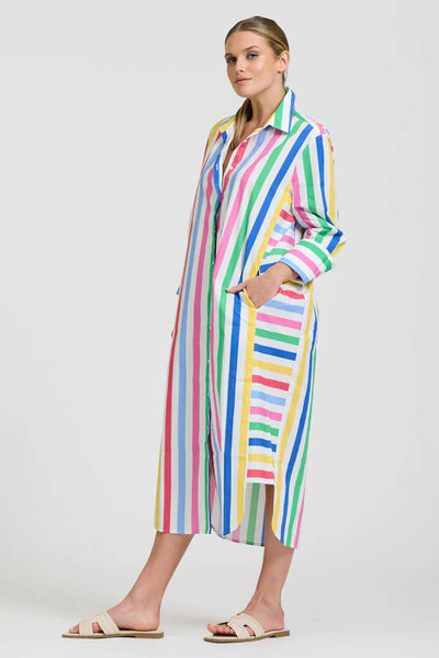 Shirty - The Andrea Shirtdress - Fiesta Stripe
