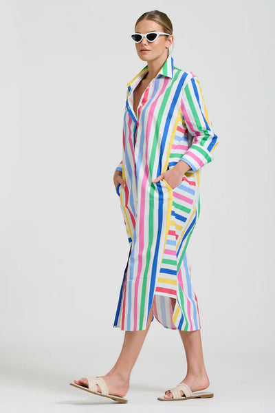 Shirty - The Andrea Shirtdress - Fiesta Stripe