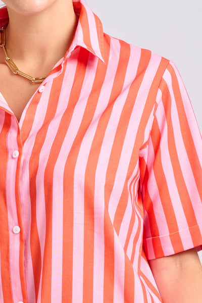 Shirty - The Caitlin Dress - Pink Papaya Stripe