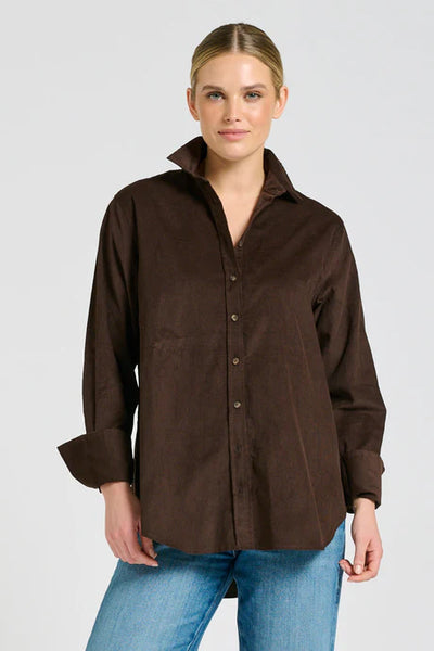 Shirty - The Elodie Relaxed Shirt - Chocolate Pincord