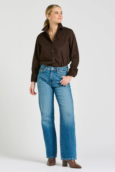 Shirty - The Elodie Relaxed Shirt - Chocolate Pincord