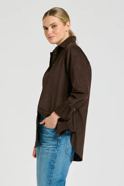 Shirty - The Elodie Relaxed Shirt - Chocolate Pincord