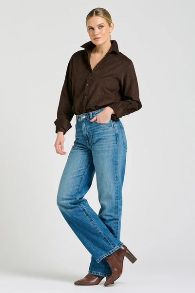 Shirty - The Elodie Relaxed Shirt - Chocolate Pincord