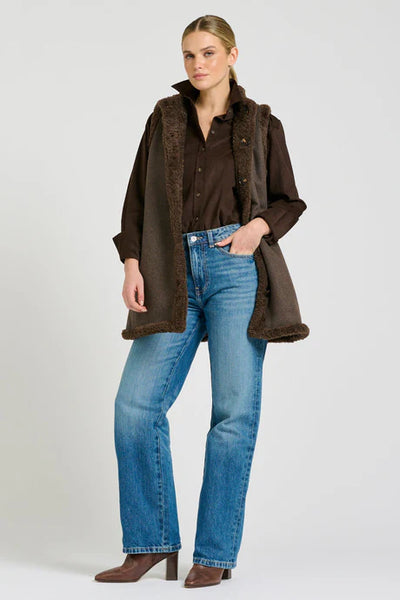 Shirty - The Elodie Relaxed Shirt - Chocolate Pincord