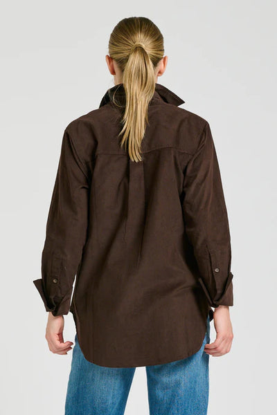Shirty - The Elodie Relaxed Shirt - Chocolate Pincord