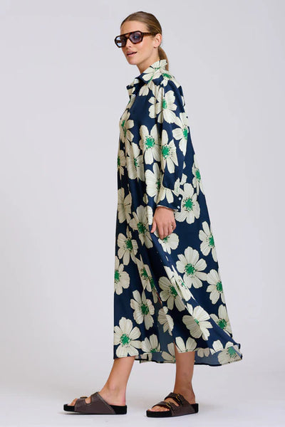 Shirty - The Luxe Luna Longline Shirt Dress - Navy and Green Floral