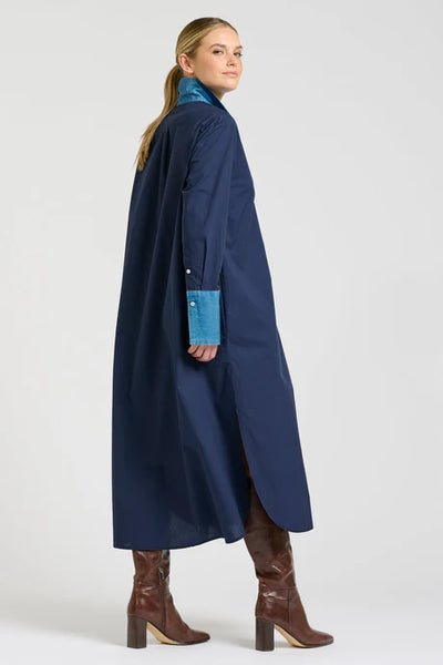 Shirty - The Pia Shirtdress - French Navy / Denim Trim