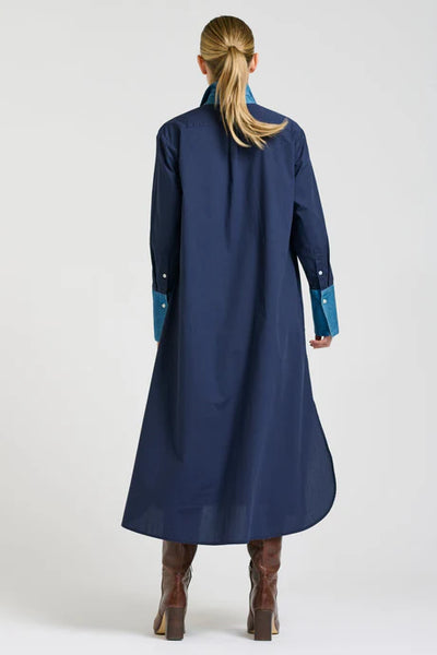 Shirty - The Pia Shirtdress - French Navy / Denim Trim