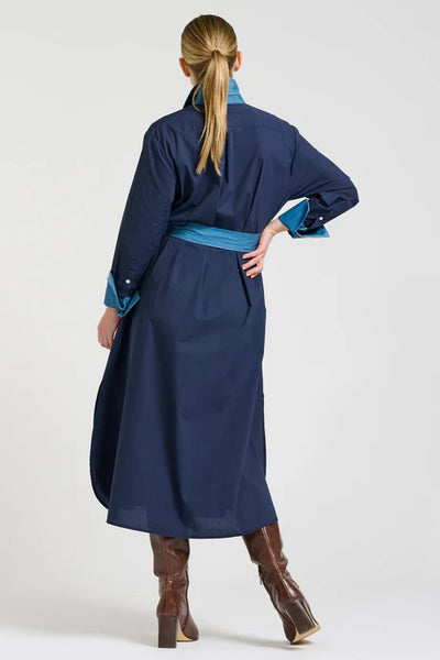 Shirty - The Pia Shirtdress - French Navy / Denim Trim