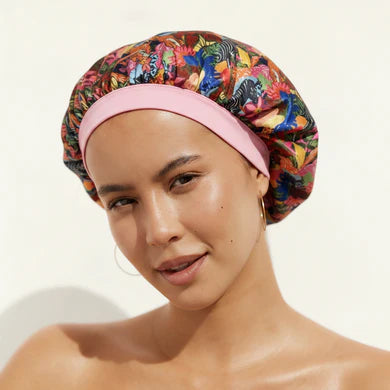 LOUVELLE - Satin Sleep Bonnet - Jungle Animal