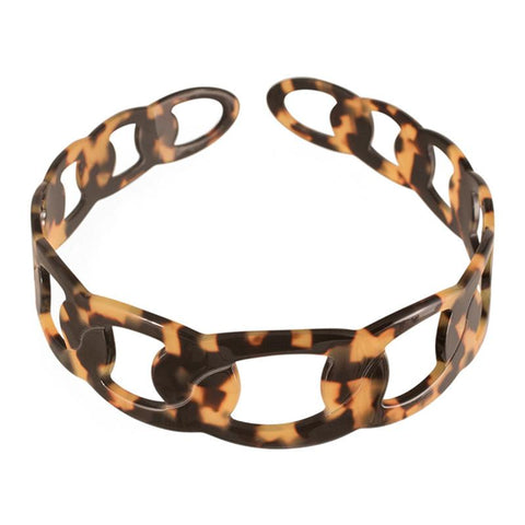 Paris Mode - Chain Headband - Dark Tortoise Shell