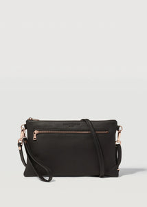 CHARLIE MIDDLETON BLACK NAPPA DUAL ZIP CROSSBODY CUSCINI