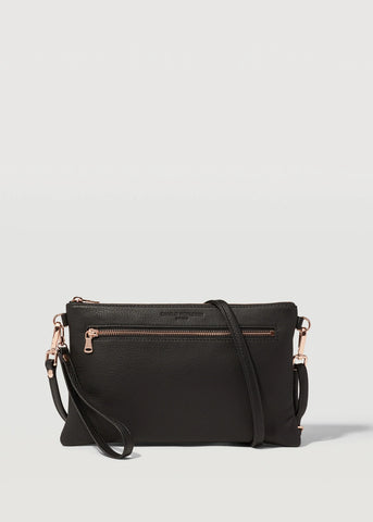 CHARLIE MIDDLETON - BLACK NAPPA DUAL ZIP CROSSBODY