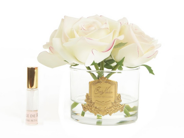 COTE NOIRE - PERFUMED NATURAL TOUCH 5 ROSES - CLEAR - PINK BLUSH - PINK BOX